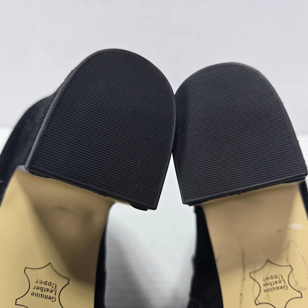Bella Vita Arlette Black Suede Chelsea Ankle Booties Block Heel Boots Size 8.5